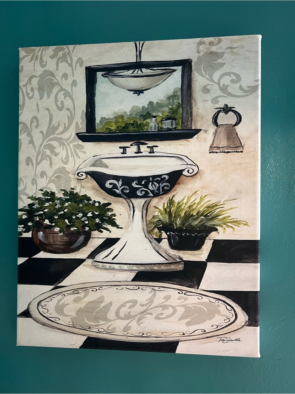 Classic Bathroom Art Print in Black, White